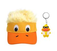GDFHBD 1 Baseball Cap And 1 Small Yellow Duck Keychain, Cute Duck Baseball Cap, Fun Hat, Duck Hat, Golf Cap, Party Hat.