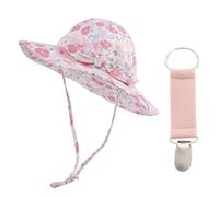 GDFHBD 1 Floral Pattern Sun Hat And 1 Hat Clip, Children'S Fisherman'S Hat, Cotton Beach Hat, Outdoor Travel Supplies.