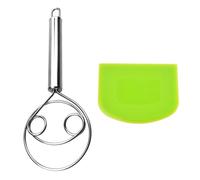 GDFHBD 1 Piece Flour Mixer And 1 Piece Plastic Scraper, Stainless Steel Mixer, Multi-Function Kitchenware, Cooking Tools.