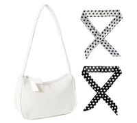 GDFHBD 1 White Underarm Bag And 2 Bags With Polka Dot Ribbons, Retro Shoulder Bags, Women'S Trendy Accessories, Daily Wear Items.