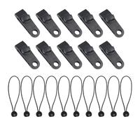 GDFHBD 10-Piece Tent Clips And 10-Piece Bund Elastic Ropes, Awning Tensioner, Tent Fixing Clips, Camping Tent Accessories, Tarp Tensioner.