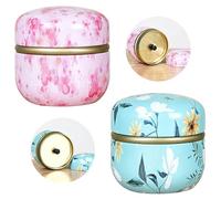 GDFHBD 2 Apple-Shaped Tin Cans, Cherry Blossom And Summer Flower Patterns, Sea Moisture-Proof Storage Containers, Desktop Kitchen Storage, Candy Tea Storage.