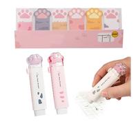GDFHBD 2 Erasers And 1 Note Note, Cute Cat Claw Stationery, Student Learning Utensils, Cartoon Creative Stationery.