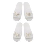 GDFHBD 2 Pairs Of Bridal Slippers, Ele White Wedding Slippers, Disposable Supplies, Suitable For Honeymoon, Home, Pajama Party.