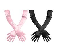 GDFHBD 2 Pairs Of Long Women'S Gloves, Retro Satin Gloves, Clothing Accessories, Suitable For Weddings, Performances, Dance Parties.