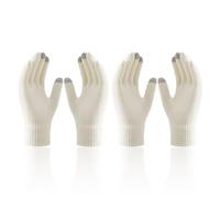 GDFHBD 2 Pairs Of White Touch-Screen Warm Gloves, Winter Cold-Proof Knitted Gloves, Elastic And Comfortable, Outdoor Riding, Ski Equipment.