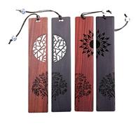 GDFHBD 2 Pairs Of Wooden Bookmarks, Hollow Couple Bookmarks, Tree-Shaped Labels, Holiday Commemorative Gifts, Retro Book Mark.