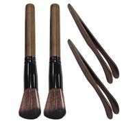 GDFHBD 2 Pieces Ebony Tea Tray Brush And 2 Pieces Ebony Clips, Filter Accessories, Accessories, Brush, Coffee Maker Cleaning Brush.