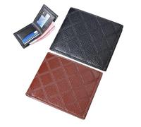 GDFHBD 2 Pieces Men's Multi-Card Checked Wallet, Black & Brown, Foldable, Portable, Modern Style