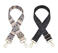 GDFHBD 2 Pieces Multi-Patterned Wide Shoulder Straps, Adjustable Replacement Straps, Handbag & Crossbody Straps