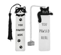 GDFHBD 2 Pieces Of Cat Bookmarks, Cute Black And White Contrast Animal Bookmarks, Book Accessories, Gifts For Reading Lovers.