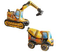 GDFHBD 2 Pieces Of Engineering Car Balloons, Large Excavator Aluminum Foil Balloons, Engineering Car Party Balloons, Excavator Helium Balloons, Birthday Balloon Decoration.