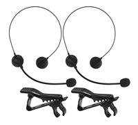 GDFHBD 2 Pieces Of Simulation Microphone Headphones And 2 Pieces Of Microphone Lavaliers, Head-Mounted Props, Mini Microphone Headwear, Party Dress-Up Accessories.