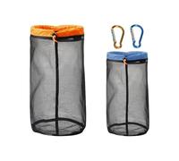 GDFHBD 2 Pieces Of Storage Drawstring Mesh Bag, 2 Pieces Of Gourd-Shaped Backpack Buckle, Portable Travel Storage Bag, Small Storage Bag, Suitable For Camping, Outdoor Travel (Blue S, Orange M).