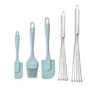 GDFHBD 2 Pieces Stainless Steel Egg Beater And 3 Pieces Scraper, Kitchen Egg Beater, Manual Mixer, Baking Aids, Home Kitchen Supplies.
