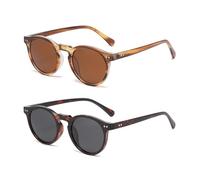 GDFHBD 2 Pieces Sunglasses, Retro and Fashionable, Classic and Elegant, Creative Round Frame Glasses, Universal for Men and Women, Outdoor Sun Protection Supplies