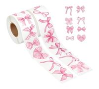 GDFHBD 2 Rolls (1000 Pieces) Bow Pattern Stickers, Sealing Stickers, Hand Account Gift Packaging Decoration, Diy Creative Self-Adhesive Paper Labels.