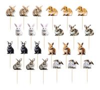 GDFHBD 24 Pieces Of Rabbit Card Insert, Rabbit Cupcake Decoration, Muffin Decoration, Rabbit Party Theme Decoration, Cake Topper, Muffin Topper.