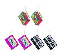 GDFHBD 3 Pairs of Retro Box Earrings, Retro Style Accessories, Women's Fashion Accessories, Party Clothing Accessories.