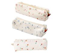 GDFHBD 3-Piece Floral Pencil Case, Simple and Fashionable, Cute Printed Multi-Function Storage Bag, Convenient Student Stationery Pencil Case, Suitable for Office and School.