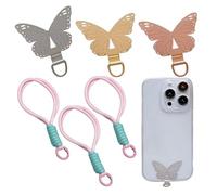 GDFHBD 3 Pieces Of Mobile Phone Lanyard Patch And 3 Short Mobile Phone Ropes, Butterfly-Shaped Mobile Phone Chain Buckle, Portable Multi-Function Accessories, Mobile Phone Pendant Accessories.