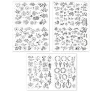 GDFHBD 3 Sets Of Water-Soluble Embroidery Templates, Flower Embroidery Model, Embroidery Stabilizer, Diy Hand-Knitted Accessories.