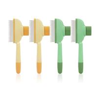 GDFHBD 4 Cat Flea Removal Combs, Steel Needle Combing And Hair Removal Combs, Pet Care Products, Pet Bathing Accessories (Yellow, Green).