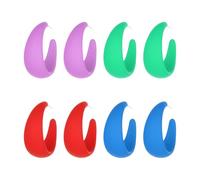 GDFHBD 4 Pairs of C-Shaped Earrings, Candy Colored, Resin, Stainless Steel Hoop Earrings