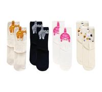 GDFHBD 4 Pairs Of Fun Cat Claw Socks, Creative And Cute Design, Summer Breathable Socks, High Elasticity Women'S Accessories, Suitable For Daily Wear (Black, White).