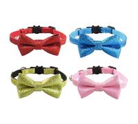 GDFHBD 4 Pieces Cat Collar With Bells, Cute Bow Collar, Adjustable Collar, Pet Supplies.