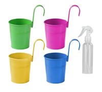 GDFHBD 4 Pieces Of Iron Hanging Pot, Removable Hook Flower Pot, Wall-Mounted Planting Utensils, Suitable For Office, Hotel, And Home Decoration.