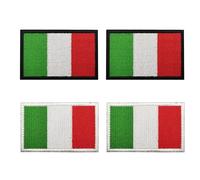 GDFHBD 4 Pieces Of Italian Flag Cloth Stickers, Embroidered Fabric Patch Stickers, National Badge Ironing Patch, Suitable For Military Uniforms, Jackets, Backpacks, Hats.