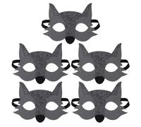 GDFHBD 5 Pieces Of Gray Wolf Mask, Wolf Mask, Masquerade Mask, Role Play Costume, Animal Mask, Children'S Party Decoration.