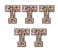 GDFHBD 5 Pieces Of Letter T Leopard Print Patch, Diy Patch Auxiliary Materials, Embroidered Cloth Patch, Suitable For Clothes, Hats, And Bags.