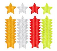 GDFHBD 50 Rounded Five-Pointed Star Reflective Stickers, Fluorescent Eye-Catching, Luminous Safety Warning Signs, Outdoor Helmet Reflective Stickers.