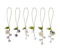 GDFHBD 6 Pieces Of Flower Ornaments, Mobile Phone Lanyard Pendant, Mobile Phone Decoration, Suitable For Keychains, Bags, And Headphones.