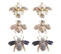 GDFHBD 6 Pieces Of Metal Bee Shoe Buckle, Insect Diamond-Inlaid Pearl Clamp, Exquisite And Fashionable, Multi-Functional Creative Jewelry Buckle, Diy Shoes And Jewelry Decoration.