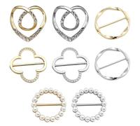 GDFHBD 8 Pieces Multicolor Aluminium Alloy Clothing Decorative Buckles, Simple and Versatile Scarf, Tie, Clothes Accessory