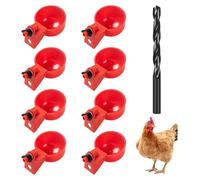 GDFHBD 8 Pieces Of Poultry Drinking Fountains And 1 Twist Drill Bit, Multi-Function Automatic Drinking Fountains, Woodworking Punching Electric Drills, Poultry Feeding Accessories, Farm Supplies.