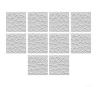 Gdfnmogo 10-Pack 3D Stone Brick Wall Panels Self-Adhesive XPE Foam Stickers 35x35cm Waterproof Soundproof for Living Room Bedroom Kitchen Nursery Décor Easy to Install(White)