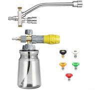 Gdfnmogo 1000ml Handheld Foam Sprayer for Pressure Washer with Dual Connector and Two-Way Shuttle Valve, High-Pressure Snow Foam Bottle for Car Wash Compatible with Most Systems(1set)