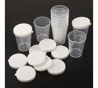 Gdfnmogo 10PCS 50Mm Medicine Measure Cup,Plastic Measuring Cup With Lids,Clear Container Measuring Jug For Measuring,Containing Samples