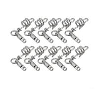 Gdfnmogo 10pcs Fishing Corkscrew Heavy Duty Round Swivel Snaps Saltwater Lure Connectors, Stainless Steel and Copper Terminal Tackle for 360° Fast(5MM)