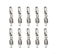 Gdfnmogo 10pcs Fishing Corkscrew Heavy Duty Round Swivel Snaps Saltwater Lure Connectors, Stainless Steel and Copper Terminal Tackle for 360° Fast(9MM)