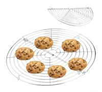 Gdfnmogo 12 Inch Foldable Round Cooling Rack for Oven, Roasting and Steaming, Metal Baking Grid with Elevated Legs for Air Circulation, Fits Dutch Ovens and Pans
