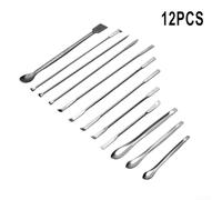 Gdfnmogo 12 Pcs Stainless Steel Lab Spatula Set with Double-Sided Design for Mixing, Sampling and Powder Transfer - 304 Food-Grade Metal Scoop Tools for Laboratory Use