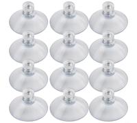 Gdfnmogo 12pcs 40mm Clear Suction Cup Hooks with Screw Wall Hanger for Glass Mirrors and Ceramic Tiles, PVC Plastic Sucker Pads Holder up to 2kg Load Capacity