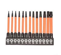 Gdfnmogo 13-Piece Torx Screwdriver Bits Set for Impact Drivers, Magnetic T5-T40 Drill Bit Kit with Torsion Zone for Heavy Duty Use, Long Lasting Metal Construction(75mm)