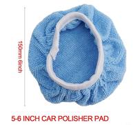 Gdfnmogo 150mm Car Polishing Pads, 8X Microfiber & Synthetic Fleece Buffer Wool Sleeve, Reusable Waxing Bonnets for Auto Detailing, Guaranteeing Las