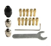 Gdfnmogo 16 Pcs Brass Drill Chuck Set,0.8-3.2mm M8 Collet Nut Kit,Rotary Tools Accessory,Safe Chuck Design with Built-in Spring for Mini Drill Bits